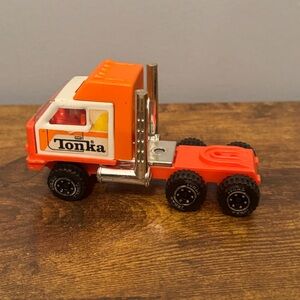 Vintage Tonka Semi Truck Cab 6 Wheel Tractor Orange‎ White 1970s